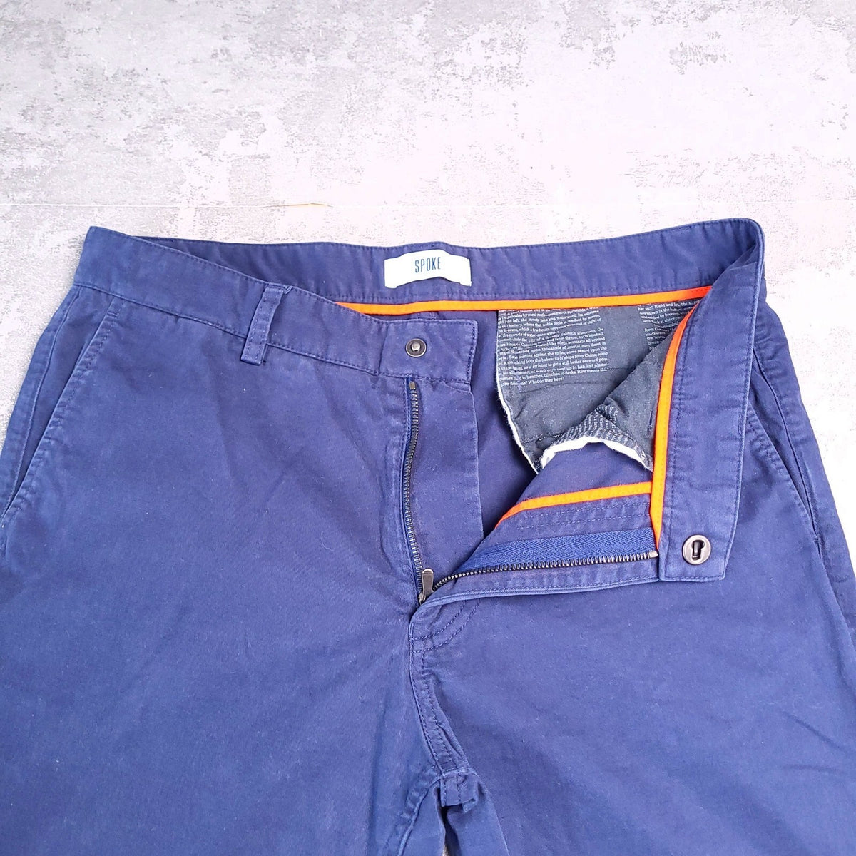 Spoke Heroes Chinos Trousers Build A Mens W33 L28 Regular Fit Navy Blue