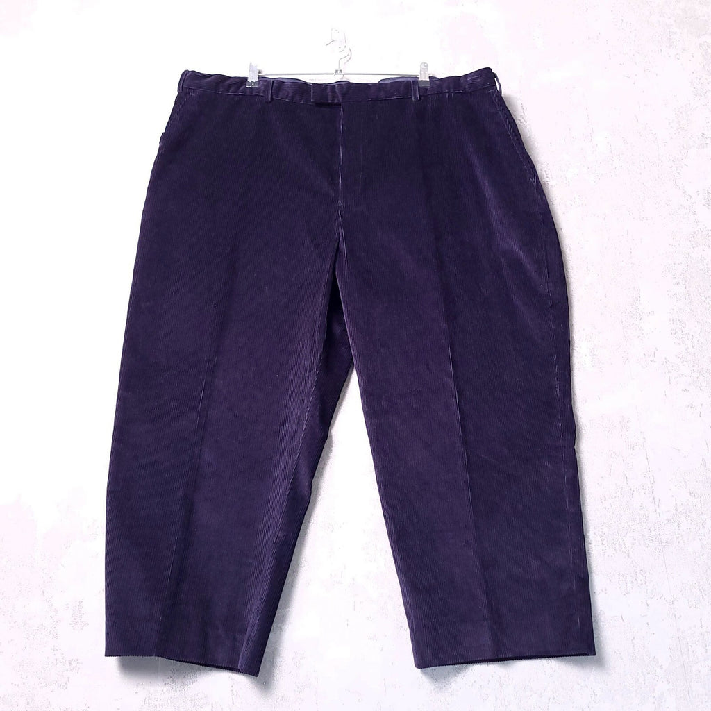Mansize Casuals Corduroy Trousers Mens 52R Regular Fit Navy Cotton Blend Cords