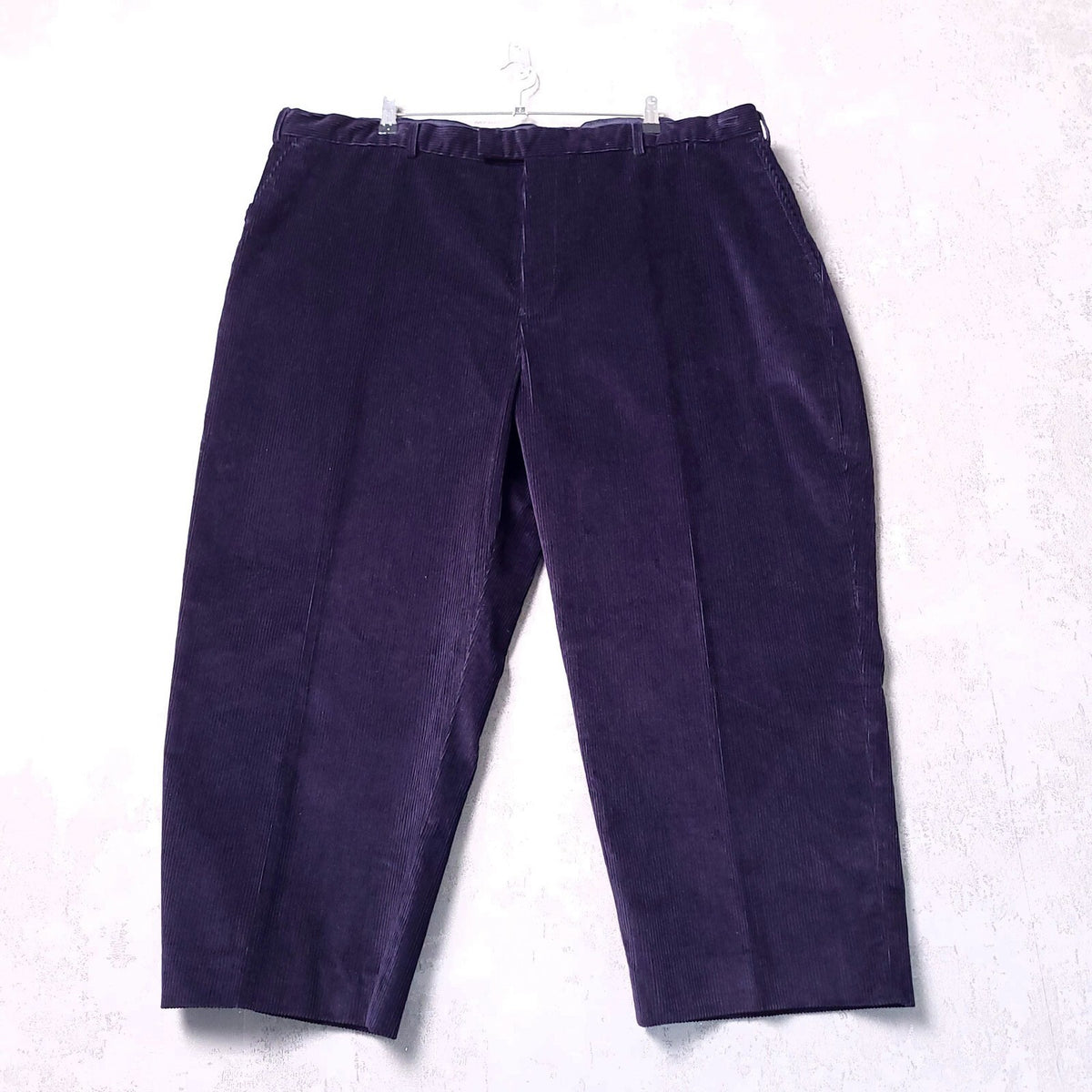 Mansize Casuals Corduroy Trousers Mens 52R Regular Fit Navy Cotton Blend Cords