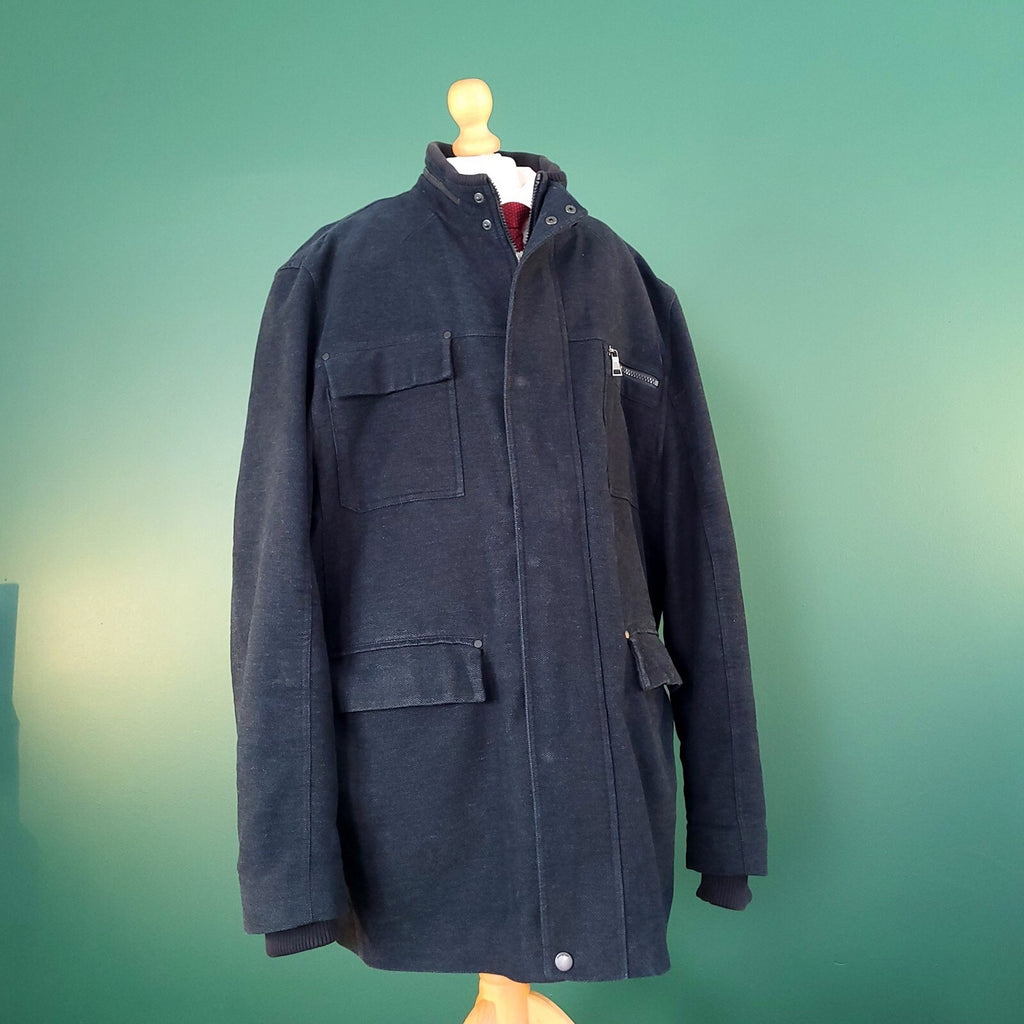 Marks & Spencer Autograph Moleskin Jacket Mens XXL Long Black Italian Fabric