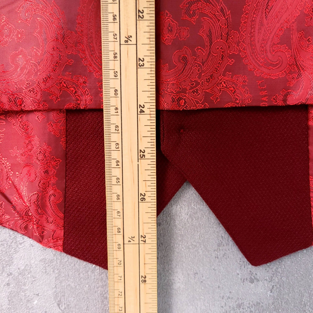 Marc Darcy Waistcoat Mens 40R Regular Fit Wine Red Paisley Back Kelvin SB Suit