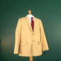 Brook Taverner Linen Blazer Jacket Mens 44R Regular Fit Yellow Cotton Sport Coat
