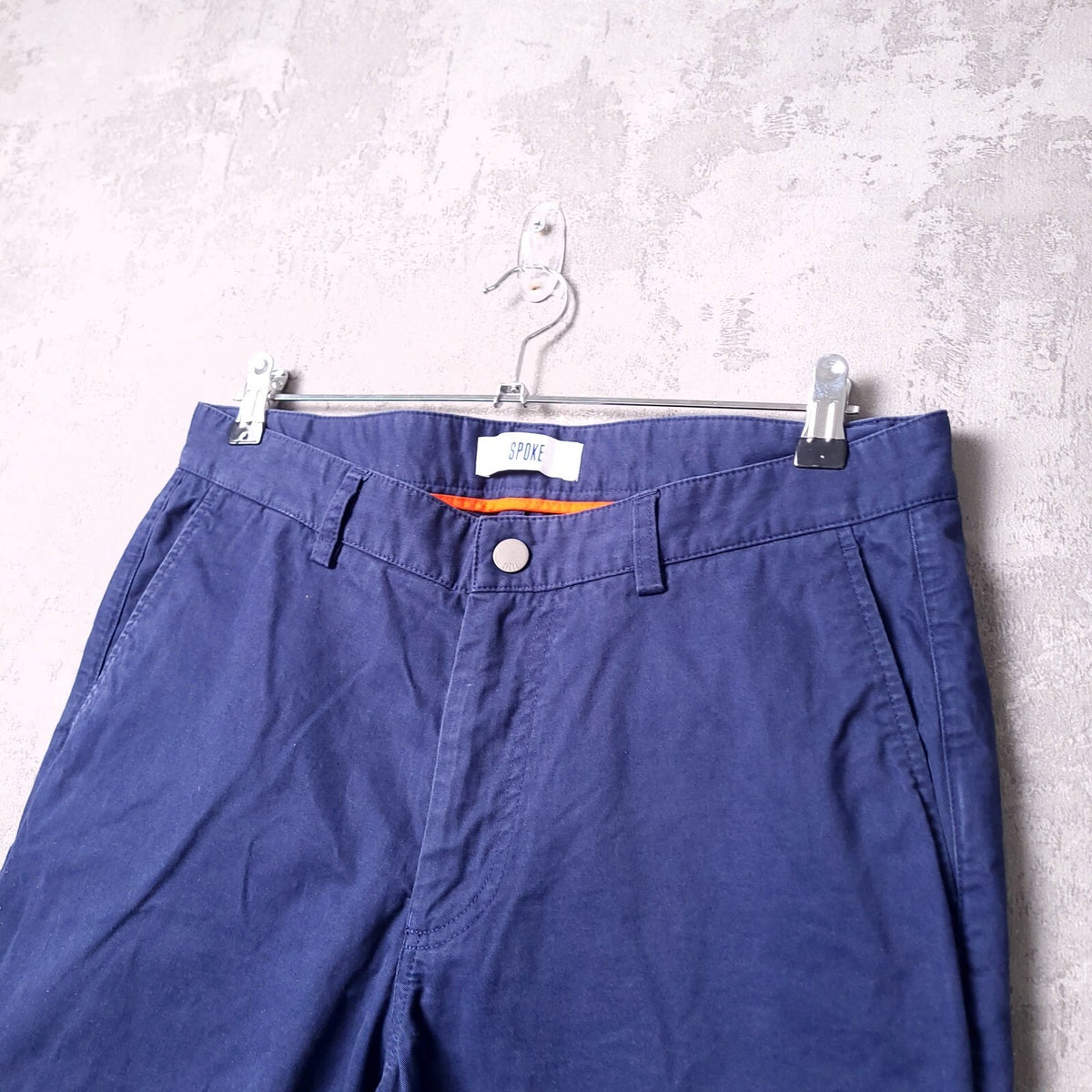 Spoke Heroes Chinos Trousers Build A Mens W33 L28 Regular Fit Navy Blue