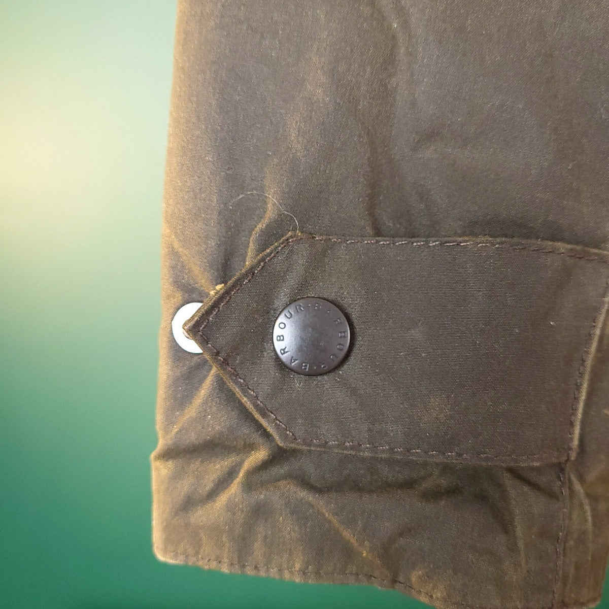 Barbour Wax Sapper Jacket Mens Large Regular Fit Olive Green Field Coat Quilted