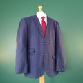 Next Linen Blazer Jacket Mens 44R Slim Fit Blue Sport Coat Elbow Patch