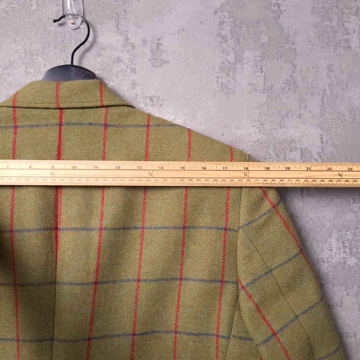 Brook Taverner Tweed Blazer Mens 40S Olive Green Windowpane Check MoonWool