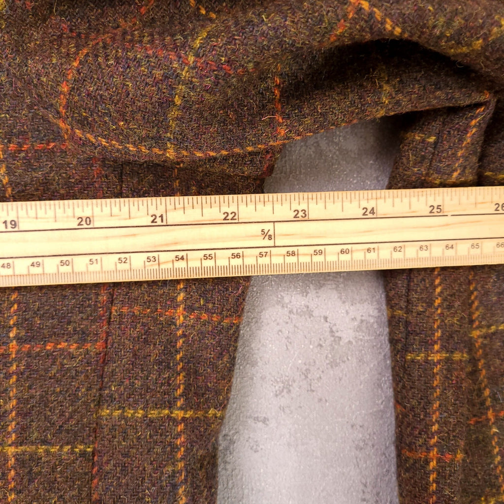 Brook Taverner Tweed Blazer Mens 40L Brown Check 100% Wool Jacket Sport Coat