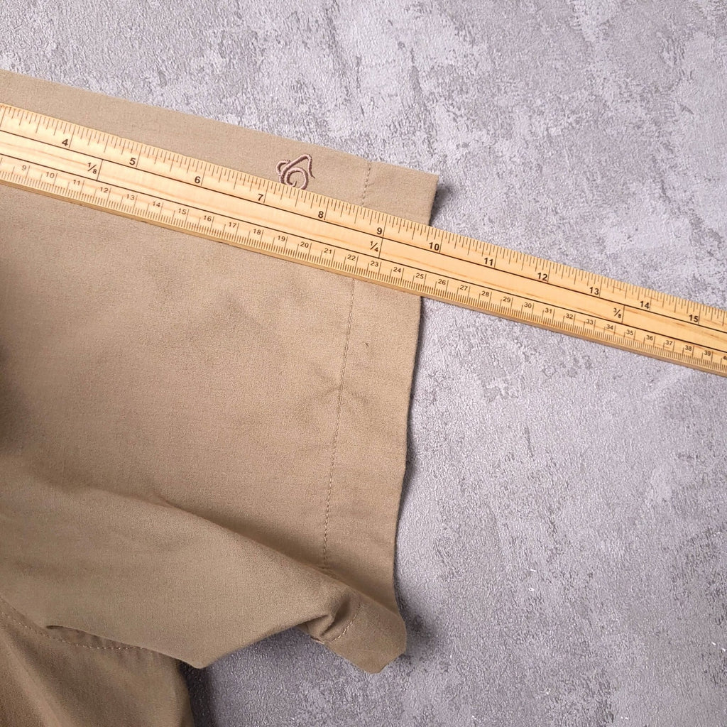 Craghoppers Shirt Mens XL Reg Fit Beige Short Sleeve Outdoor Hiking Travel Nosi