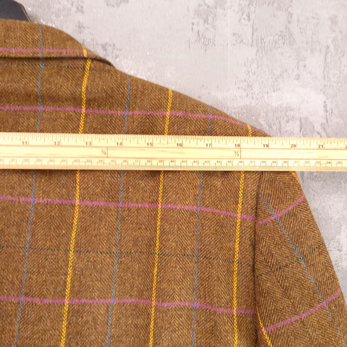 Brook Taverner Moon Tweed Blazer Mens 44R Brown Check Wool Jacket
