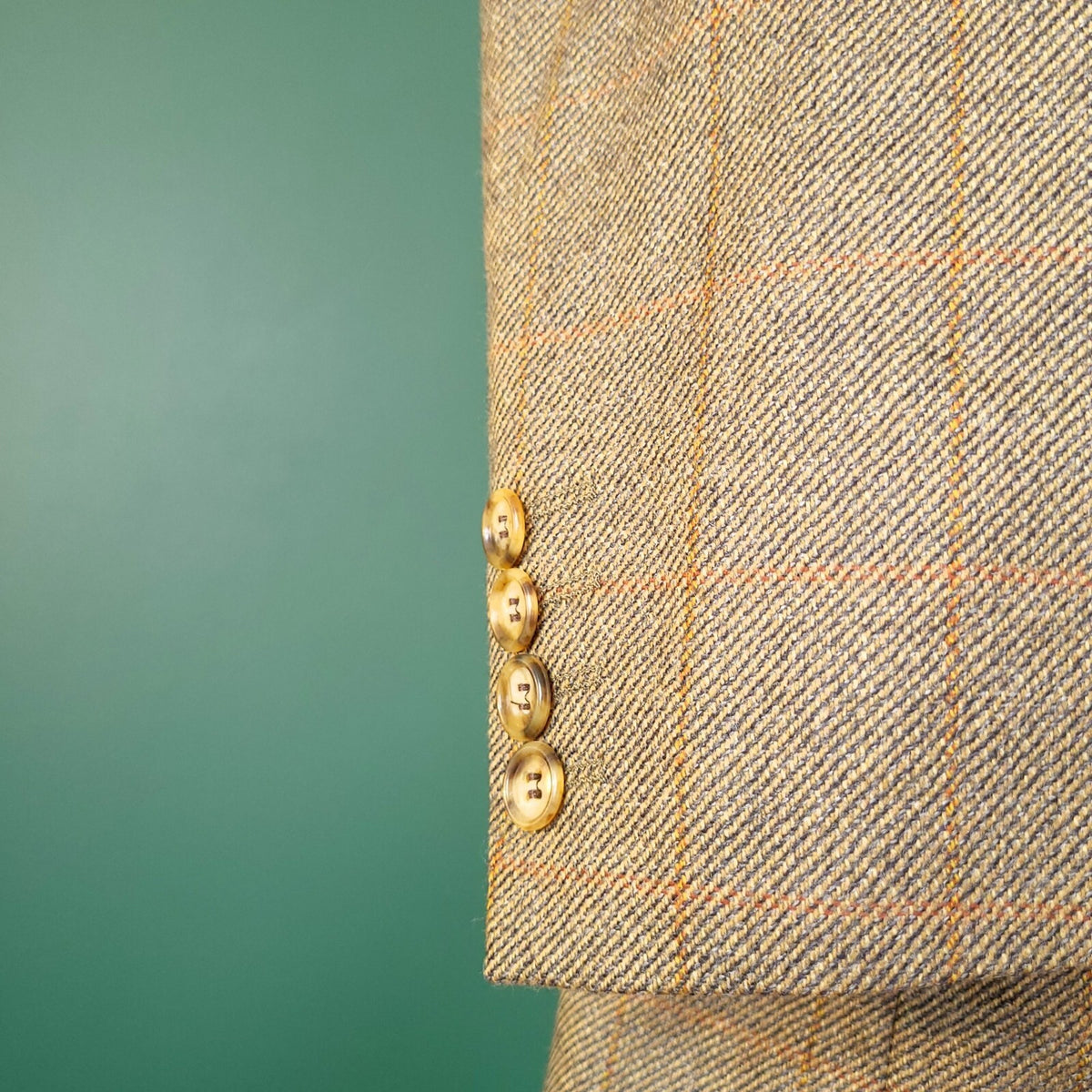 Marks & Spencer Tweed Blazer Jacket Mens 42S Beige Check Sport Coat Pure Wool