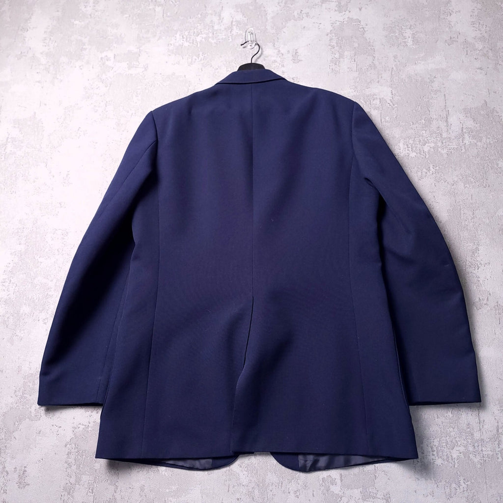 Marks & Spencer Blazer Jacket Mens 44L Reg Fit Navy Blue Sport Coat Gold Buttons