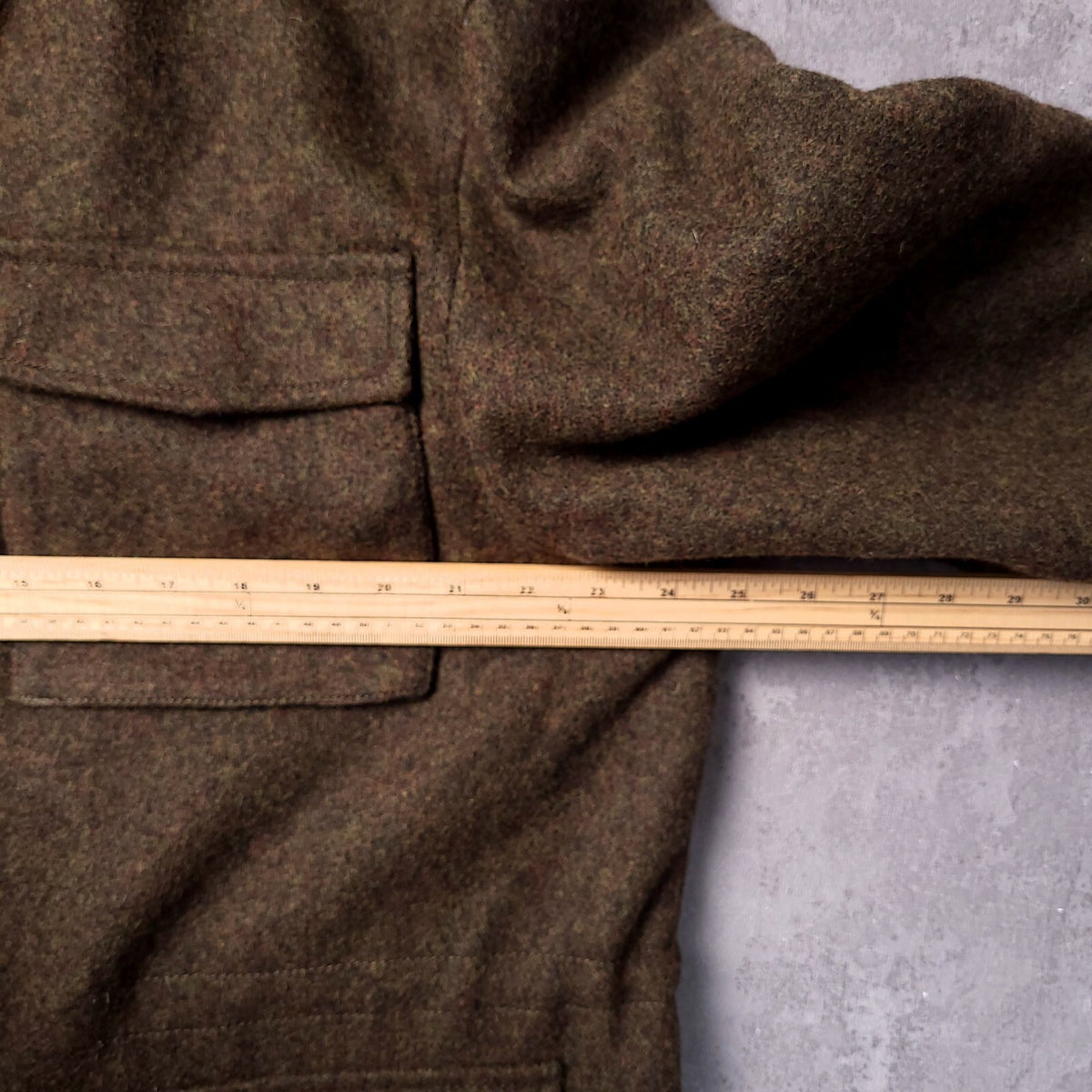 Marks & Spencer Wool Tweed Overcoat Jacket Mens XL Regular Fit Khaki Field