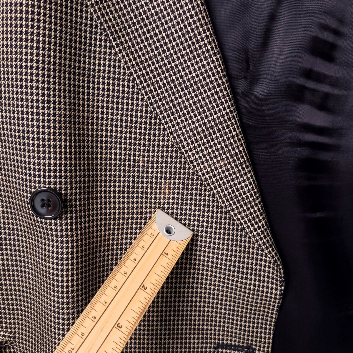 Ciro Citterio Tweed Blazer Jacket Mens 44R Regular Fit Brown Houndstooth Check