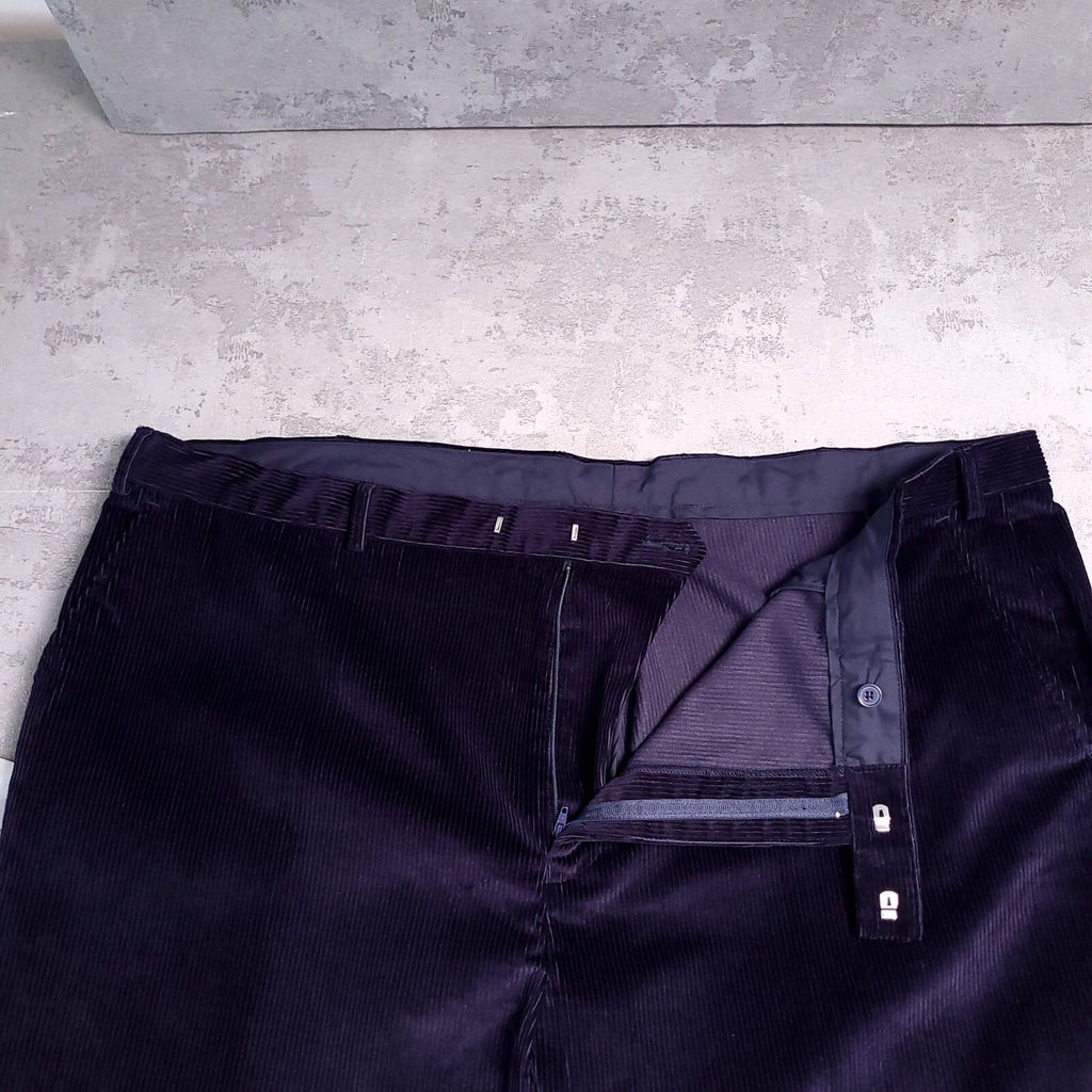 Mansize Casuals Corduroy Trousers Mens 52R Regular Fit Navy Cotton Blend Cords