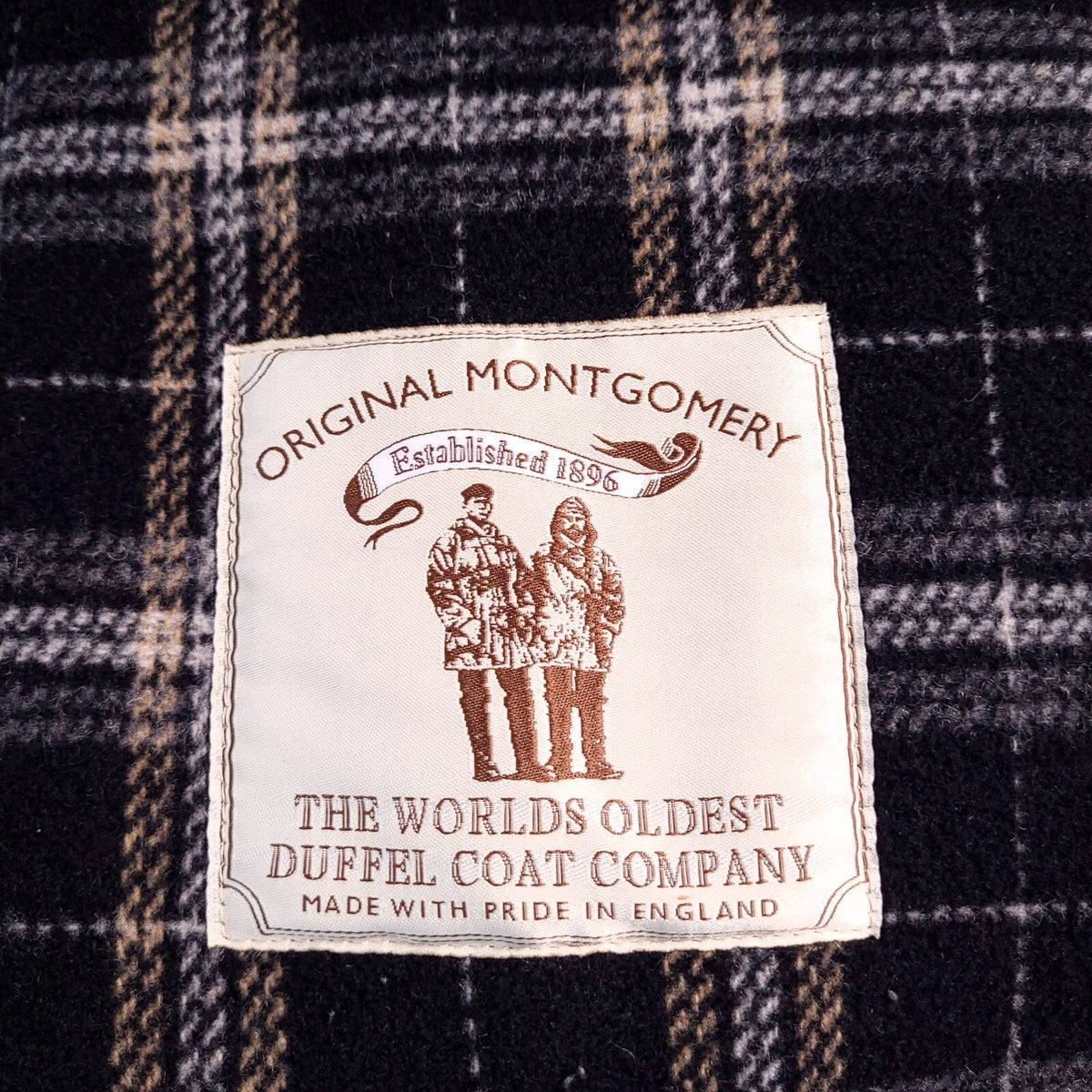 Original Montgomery Wool Duffle Coat Mens 44R Large Charcoal Hooded Jacket