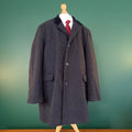 Barbour Wool Overcoat Jacket Mens 48R Regular Fit Charcoal Grey Edward