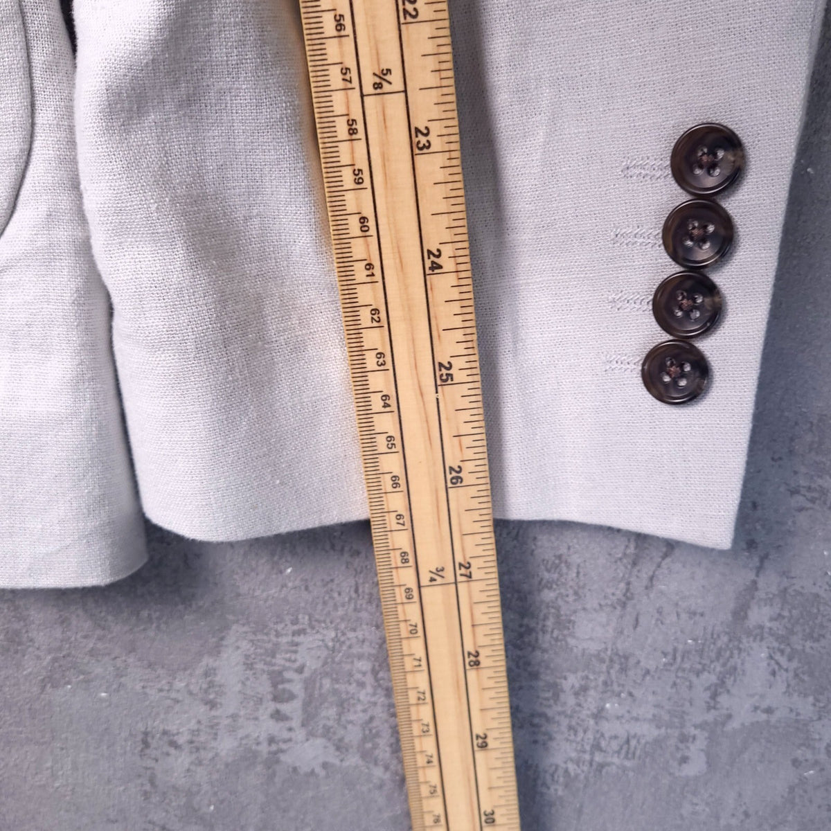 Next Tailoring Linen Blazer Jacket Mens 46R Slim Fit Light Grey Double Breasted
