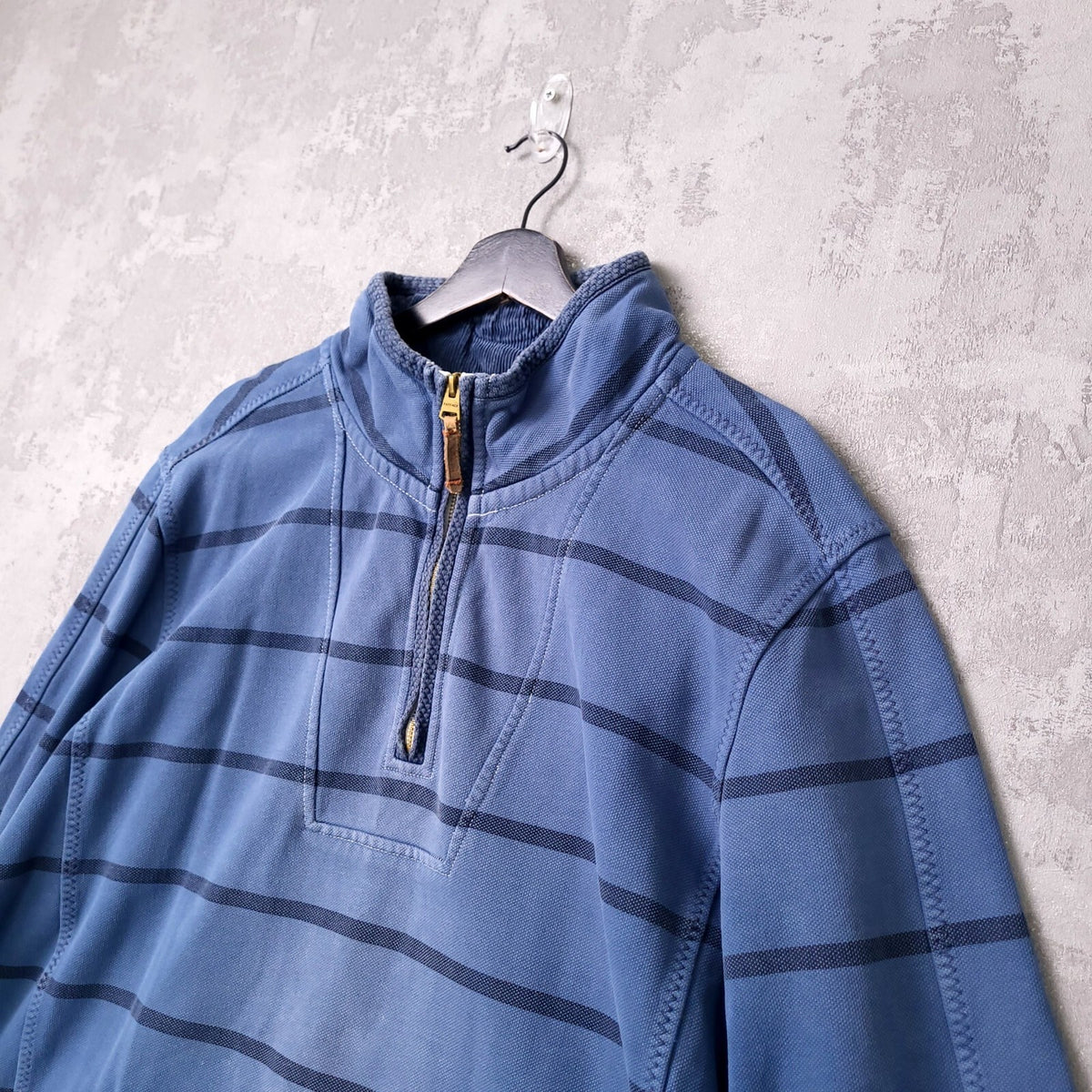 Fat Face Airlie Quarter Zip Jumper Mens 2XL XXL Blue Stripe Cotton