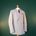 Next Double Breasted Blazer Mens 44R Regular Fit Brown Houndstooth Jacket