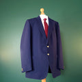 Marks & Spencer Blazer Jacket Mens 44L Reg Fit Navy Blue Sport Coat Gold Buttons