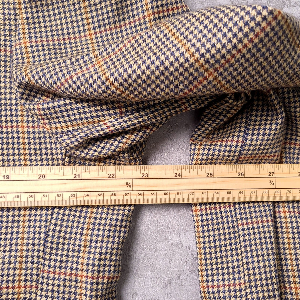 Magee Tweed Wool Blazer Mens 42R Regular Fit Tan Blue Check Jacket Sport Coat
