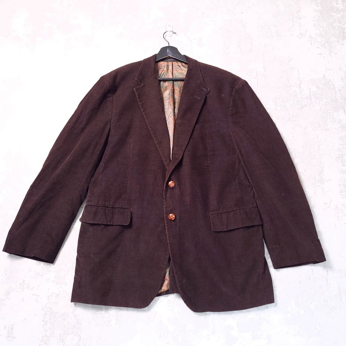Lauren Ralph Lauren Corduroy Blazer Jacket Mens 42R Reg Fit Brown Elbow