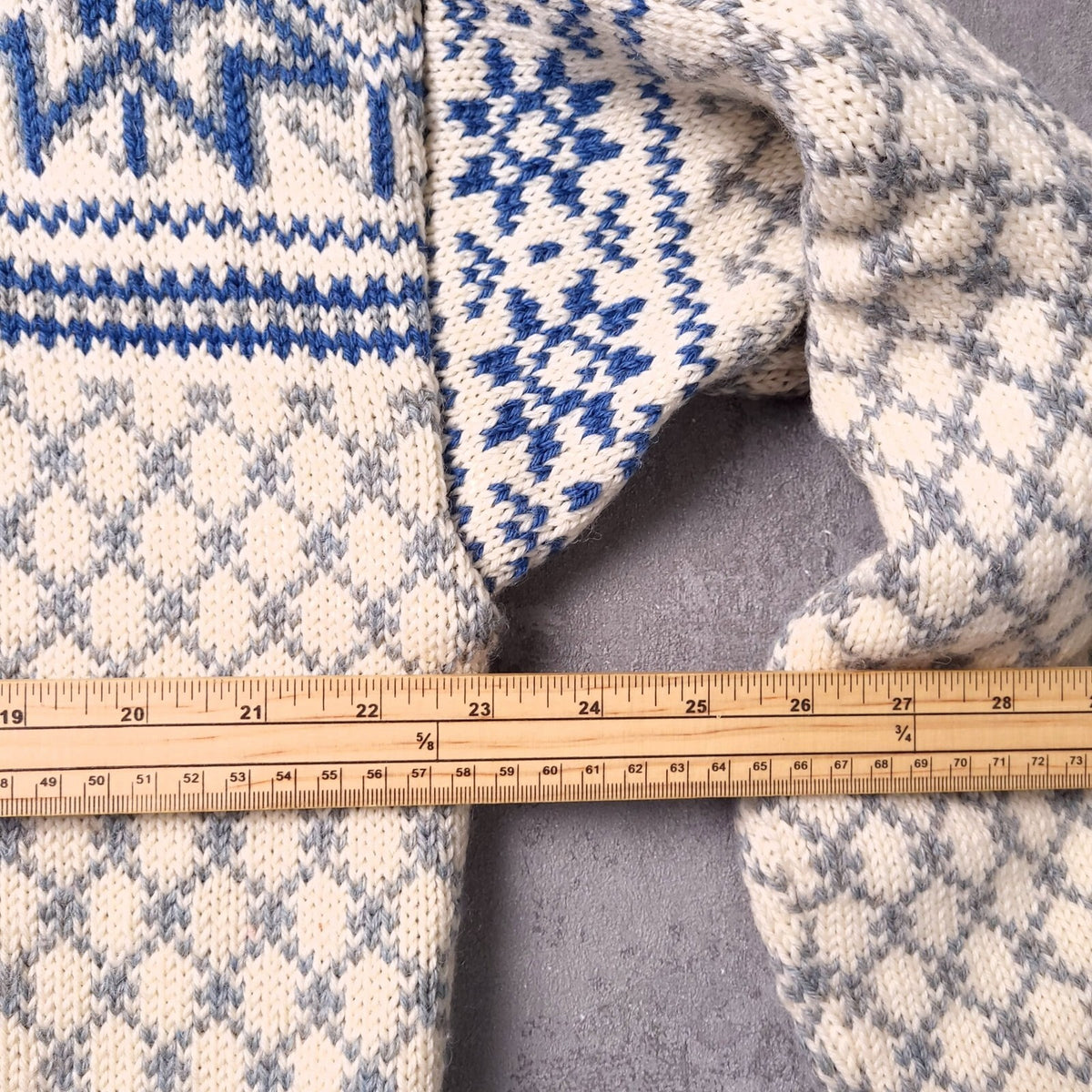 Dale Of Norway Wool Cardigan Mens XL Regular Fit Blue White Nordic Clasp
