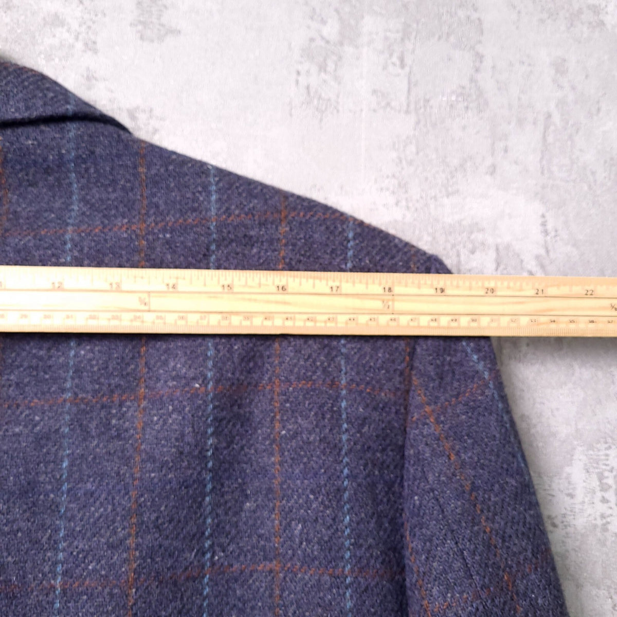 Brook Taverner Tweed Blazer Mens 44R Regular Fit Blue Check 100% Wool Jacket