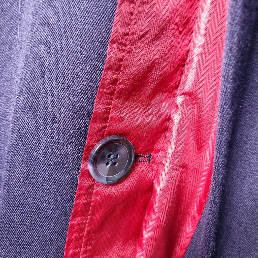 Samuel Windsor Wool Overcoat Mens 44R Reg Fit Navy Chesterfield Velvet Collar