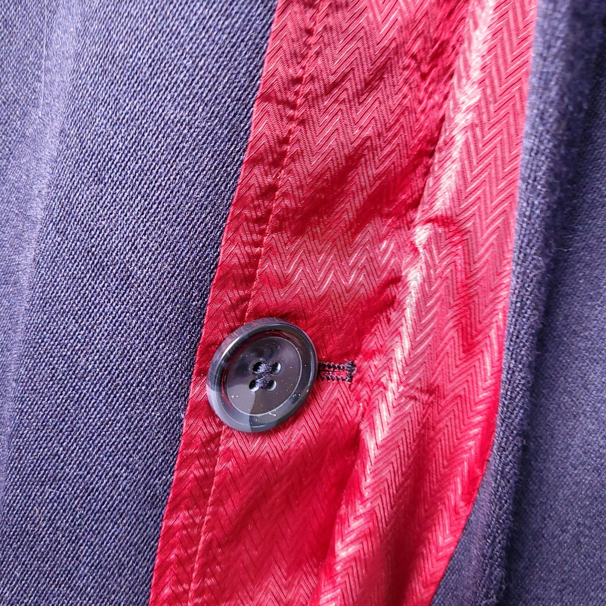 Samuel Windsor Wool Overcoat Mens 44R Reg Fit Navy Chesterfield Velvet Collar