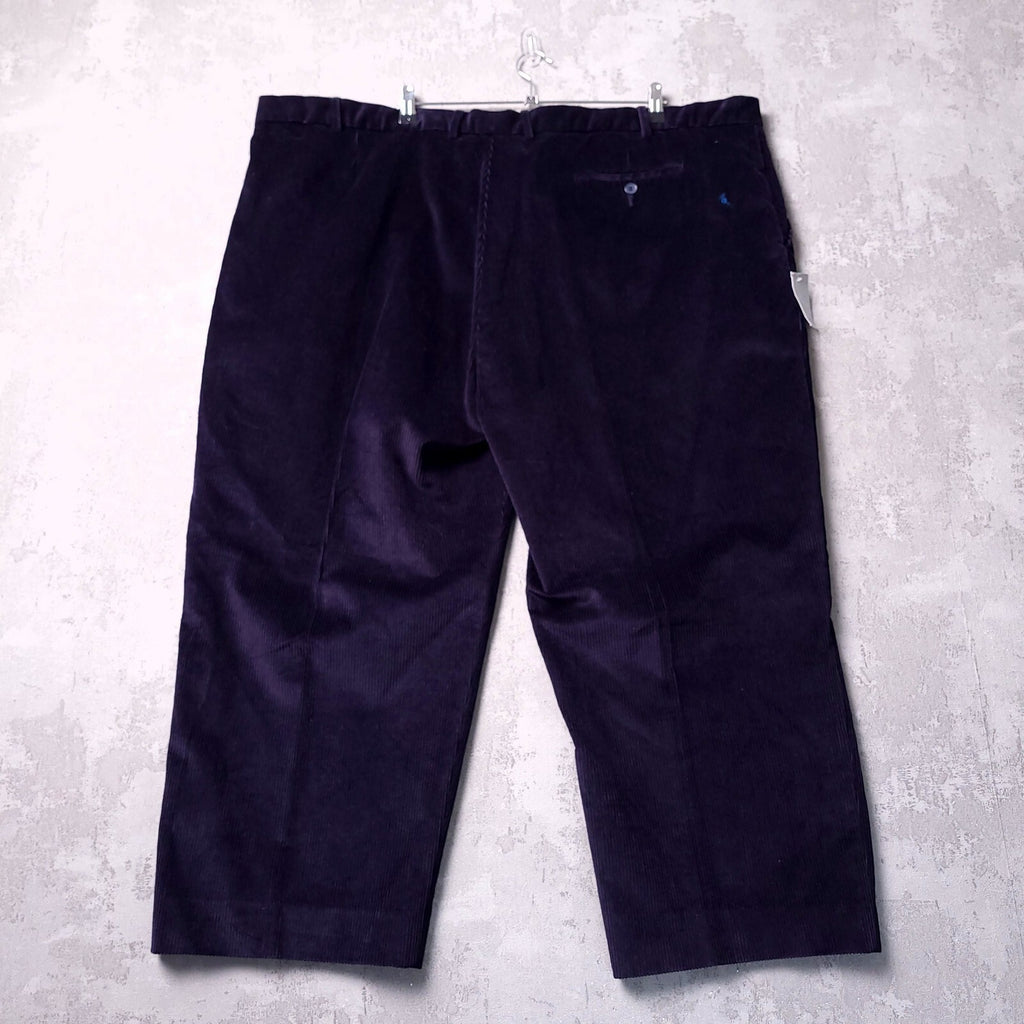 Mansize Casuals Corduroy Trousers Mens 52R Regular Fit Navy Cotton Blend Cords