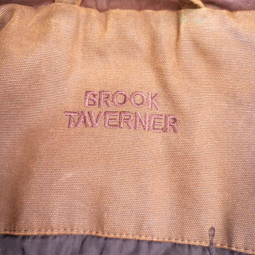 Brook Taverner Field Jacket Mens 42R Regular Brown Country Coat Leather Collar