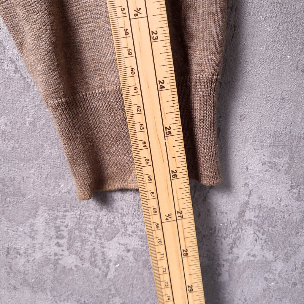 Hackett London Cotton Silk Jumper Mens XL Reg Fit Brown Coffee V Neck Sweater