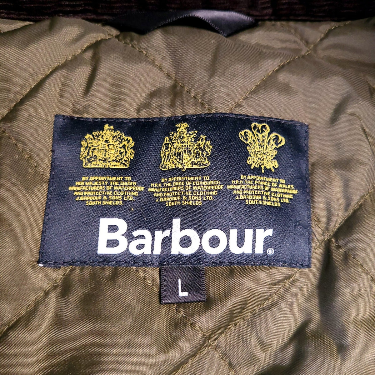 Barbour Wax Sapper Jacket Mens Large Regular Fit Olive Green Field Coat Quilted