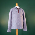 Next Linen Jacket Mens Medium Regular Fit Blue Harrington Chore Work Full Zip