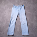 Levis 501 Jeans Womens W28 L28 Straight Leg Light Blue Wavy Print Button Fly