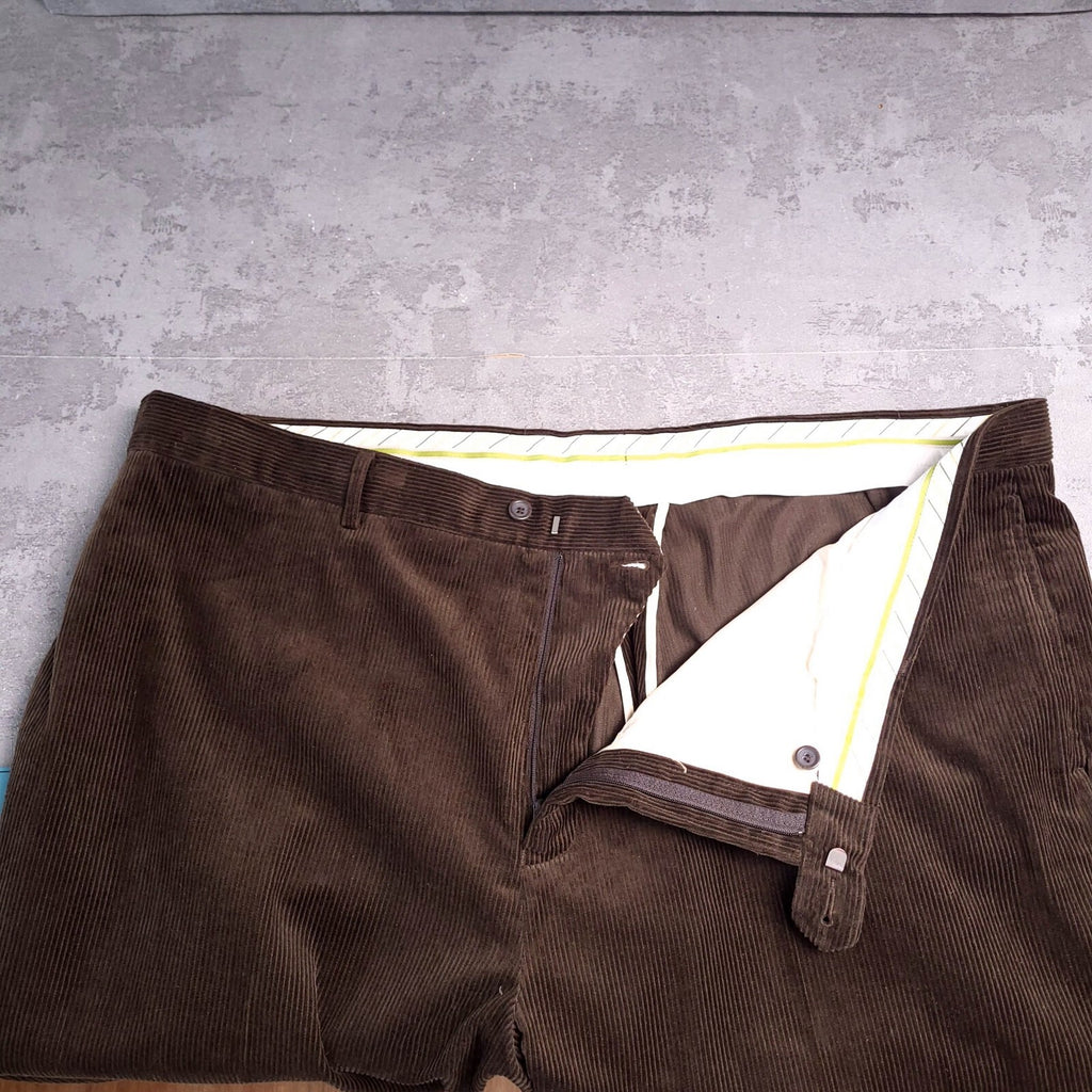 Greenwoods Escape Corduroy Trousers Mens 50R Regular Fit Brown Cotton Cords