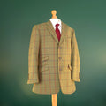 Brook Taverner Tweed Blazer Mens 40S Olive Green Windowpane Check MoonWool