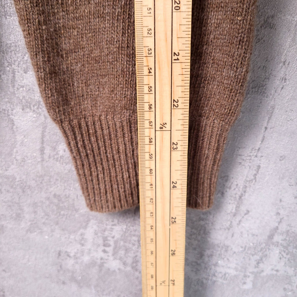 Next Signature Wool Cashmere Jumper Mens L Regular Fit Brown Herringbone Quarter