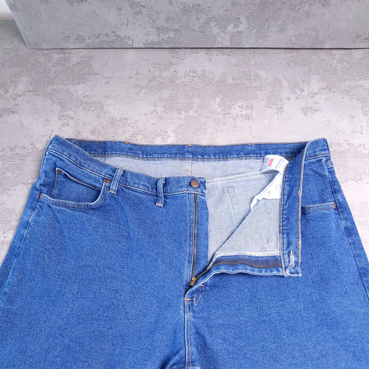 Wrangler Jeans Mens W46 X L30 Regular Fit Blue Denim Cotton Stretch 5-Pockets