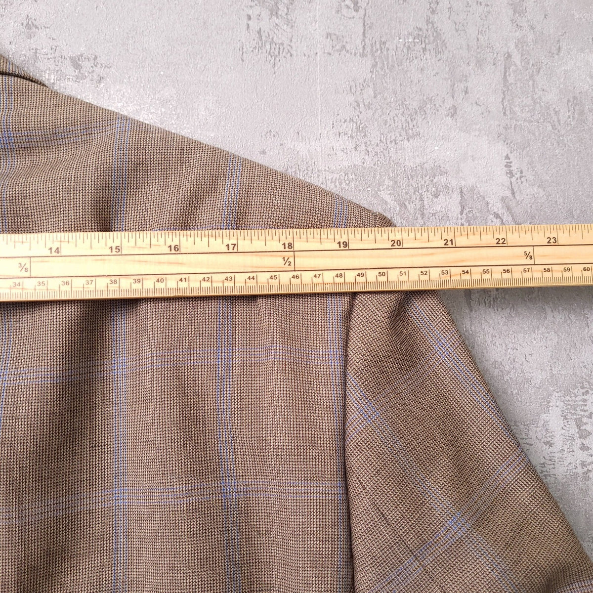 Marks & Spencer Wool Cashmere Blazer Jacket Mens 44L Tobacco Brown Check Sport