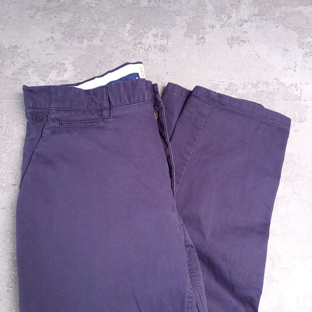 Fat Face Chinos Mens W34 L30 Navy Blue Reg Fit Trousers Cotton Stretch Heyshott