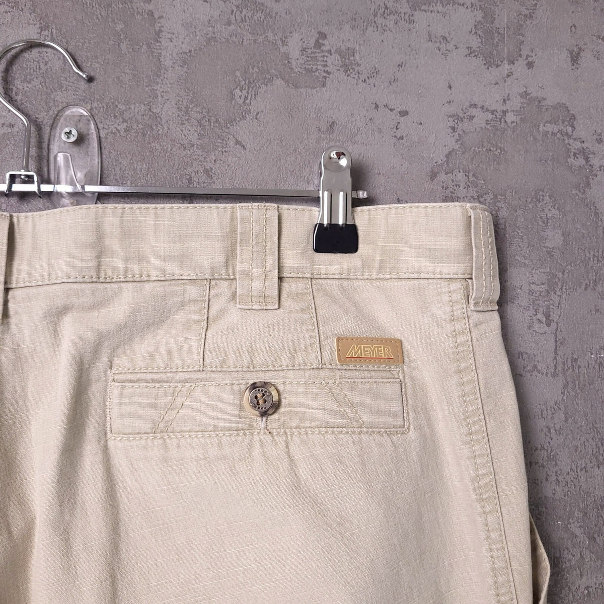 Meyer Trousers Mens W38 L34 Regular Fit Beige Cotton Stretch Chinos