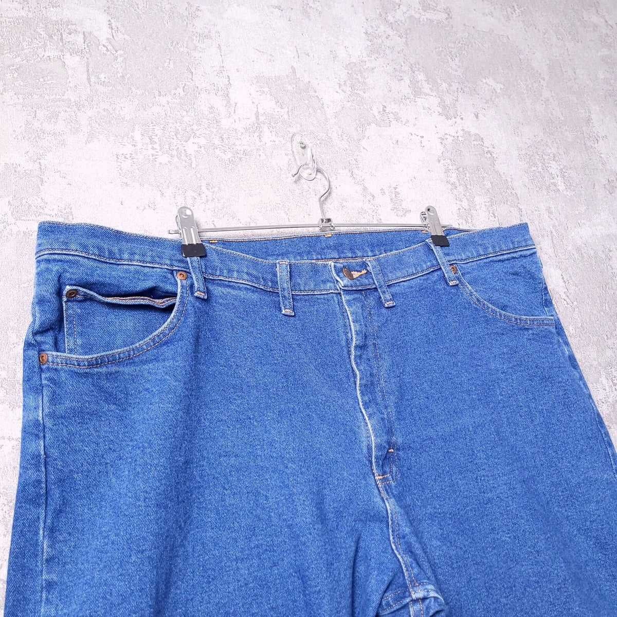 Wrangler Jeans Mens W46 X L30 Regular Fit Blue Denim Cotton Stretch 5-Pockets