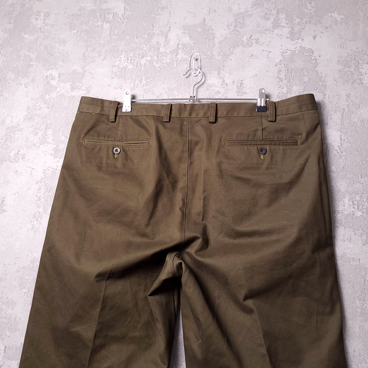 Orvis Trousers Chinos Mens W42 L30 Regular Fit Olive Green Cotton Pleated