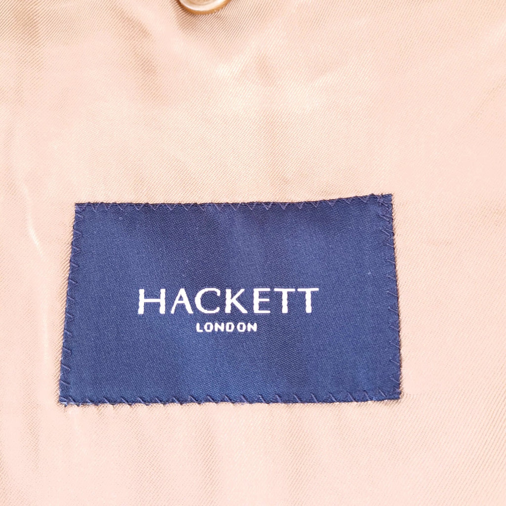 Hackett Linen Blazer Jacket Mens 42R Regular Fit Tan Sport Coat Two Button