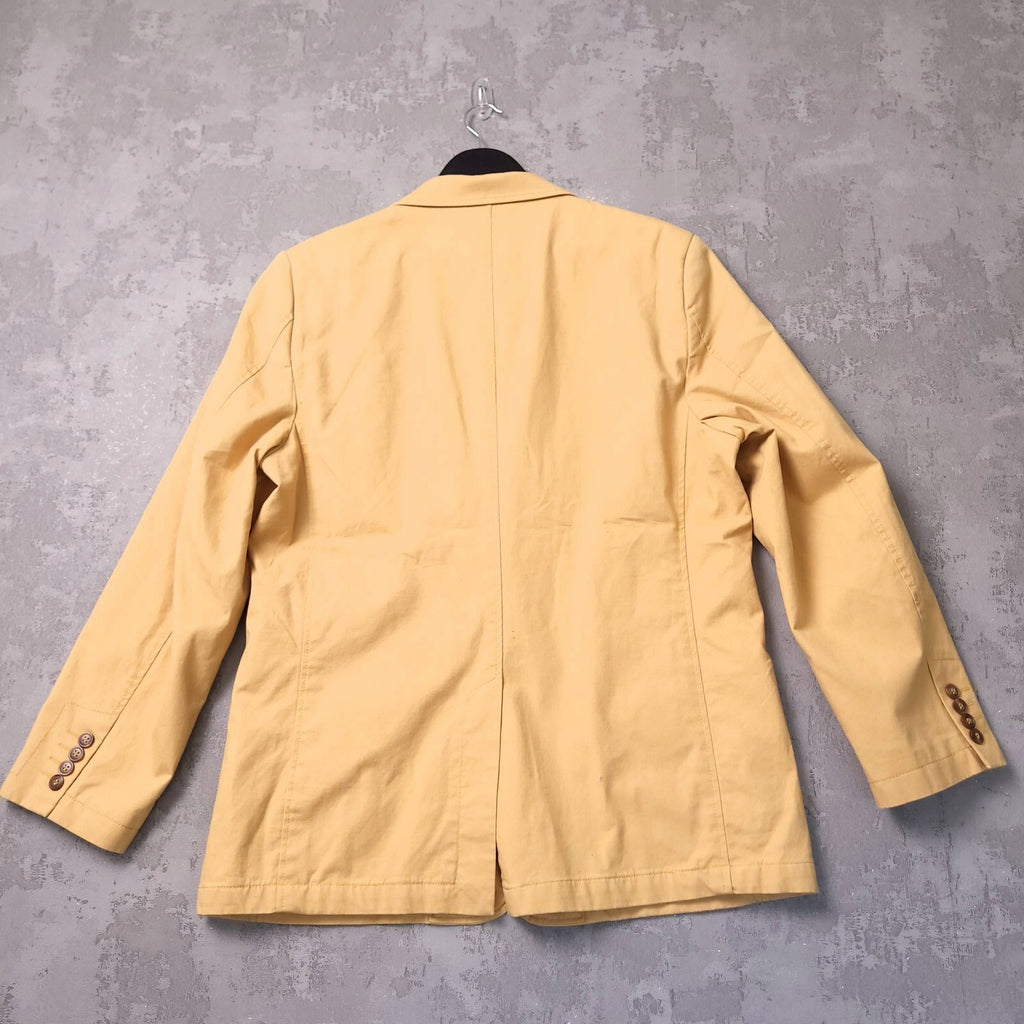 Brook Taverner Linen Blazer Jacket Mens 44R Regular Fit Yellow Cotton Sport Coat