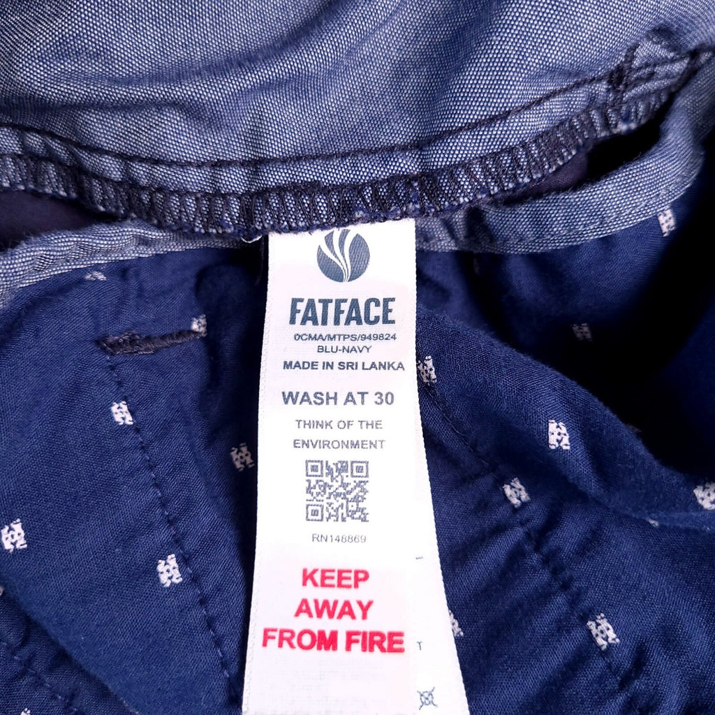 Fat Face Chinos Mens W34 L30 Navy Blue Reg Fit Trousers Cotton Stretch Heyshott