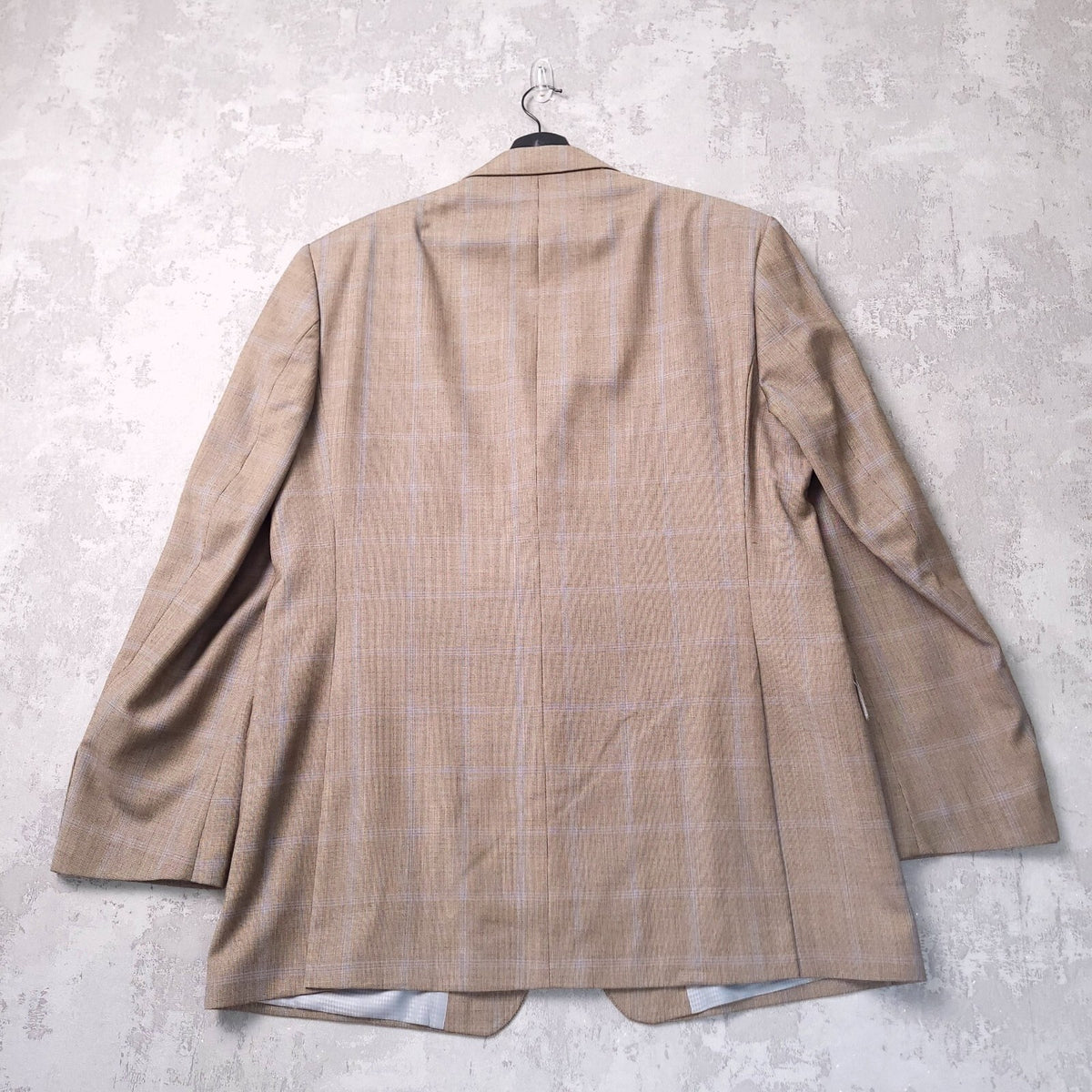 Marks & Spencer Wool Cashmere Blazer Jacket Mens 44L Tobacco Brown Check Sport