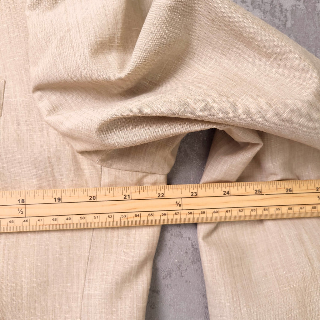 Charles Tyrwhitt Wool Linen Blazer Jacket Mens 42R Regular Fit Beige Sport Coat